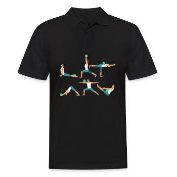 Yoga Bowling Méditation Bowler fait des exercices de yoga - Polo Homme - noir - Devant - Kai (181cm)