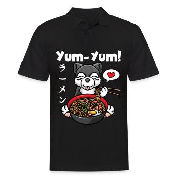 Yum Yum Japan Anime Ramen Nudel Hund - Männer Poloshirt - Schwarz - Vorne - Kai (181cm)