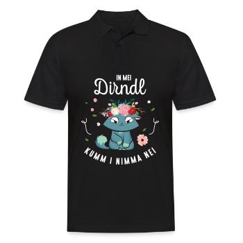 In Mei Dirndl Kumm I Nimma Nei Tracht Ersatz - Männer Poloshirt - Schwarz - Vorne - Kai (181cm)