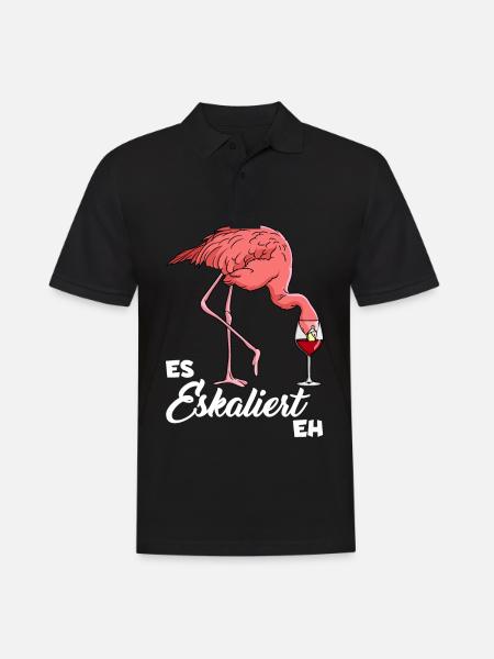 It escalates anyway Flamingo - Men's Polo Shirt - black