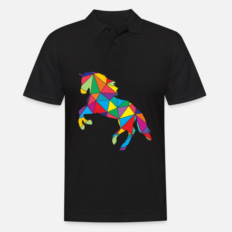 Cheval Polygone Chevaux de cheval - Polo Homme - noir