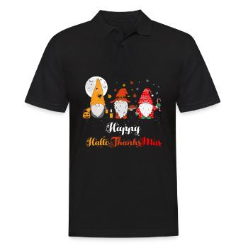 Happy HalloThanksMas Zwerge Halloween Christmas - Männer Poloshirt - Schwarz - Vorne - Kai (181cm)