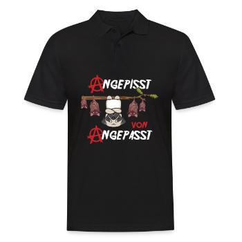 Angepisst von Angepasst Be Different Mops Hund - Männer Poloshirt - Schwarz - Vorne - Kai (181cm)