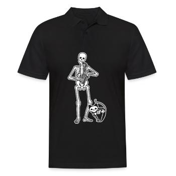 Skeleton Saxophone Cat - Men's Polo Shirt - black - Front - Kai (181cm)