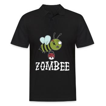 Zombee Halloween Zombie Apokalypse Biene - Männer Poloshirt - Schwarz - Vorne - Kai (181cm)