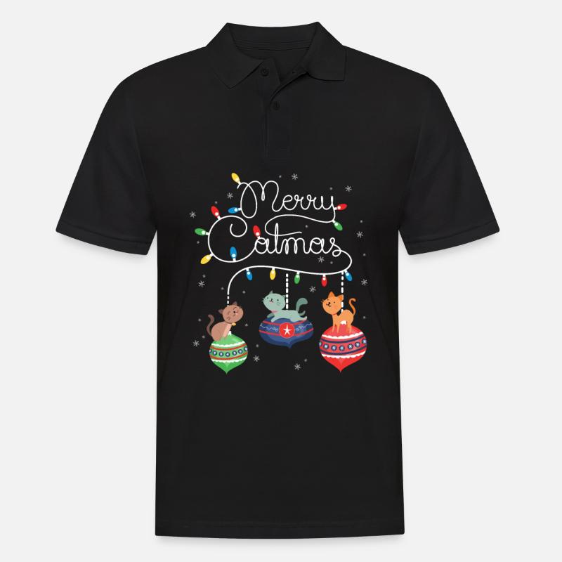 Joyeux Catmas Chat - Polo Homme - noir