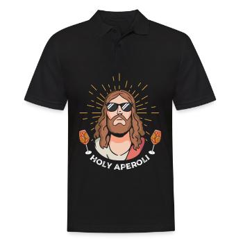 Jesus Christi Engel Holy Cocktail Jesus Saufshirt - Männer Poloshirt - Schwarz - Vorne - Kai (181cm)