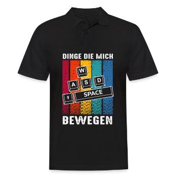 Dinge Die Mich Bewegen WASD PC Gamer Tastatur - Männer Poloshirt - Schwarz - Vorne - Kai (181cm)