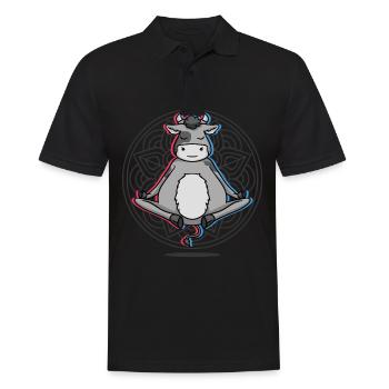 Yoga Vache Bovins Yoga - Polo Homme - noir - Devant - Kai (181cm)