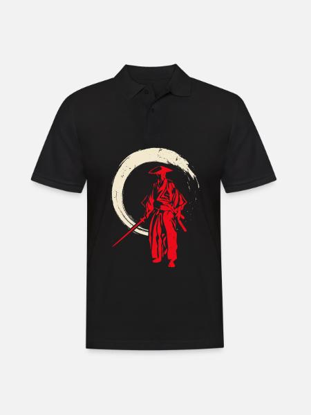 Japan Ninja Kitsune Style Japanese Samurai Sword - Männer Poloshirt - Schwarz