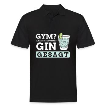 Gym? Ich dachte du hast Gin gesagt - Männer Poloshirt - Schwarz - Vorne - Kai (181cm)
