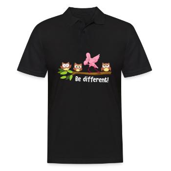 Be Different Dabbing Flamingo - Men's Polo Shirt - black - Front - Kai (181cm)