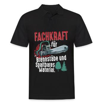 Fachkraft für Brennstäbe und spaltbares Material - Männer Poloshirt - Schwarz - Vorne - Kai (181cm)