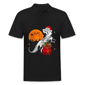 T-Rex Lune Noël Noël Noël - Polo Homme - noir - Devant - Kai (181cm)