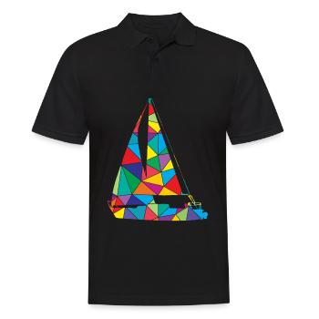 Voilier Low Poly Polygon Sailing - Polo Homme - noir - Devant - Kai (181cm)