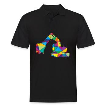 Excavator Polygon Construction Site Excavator - Men's Polo Shirt - black - Front - Kai (181cm)