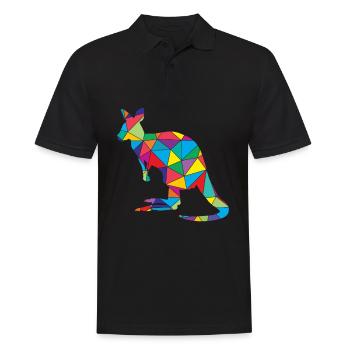Low Poly Kangaroo Geometry Kangaroo - Men's Polo Shirt - black - Front - Kai (181cm)