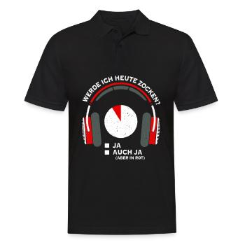 Werde Ich Heute Zocken Diagramm - Männer Poloshirt - Schwarz - Vorne - Kai (181cm)