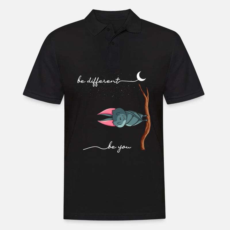 Be Different Fledermaus - Männer Poloshirt - Schwarz