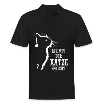 Die Mit Der Katze Spricht - Männer Poloshirt - Schwarz - Vorne - Kai (181cm)