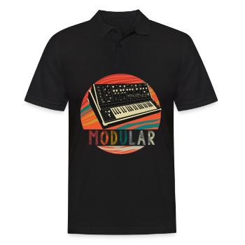 Modular Electronic Musical Synthesizer - Männer Poloshirt - Schwarz - Vorne - Kai (181cm)