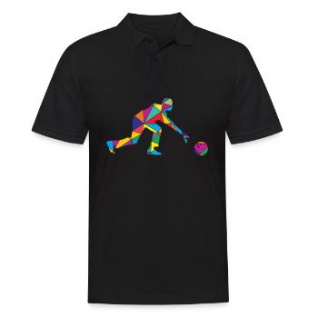 Bowling Polygon Lustiges Bowler - Männer Poloshirt - Schwarz - Vorne - Kai (181cm)