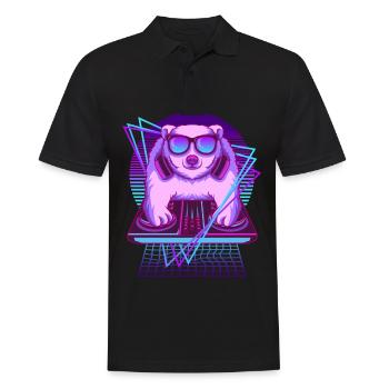 Vaporwave Eisbär DJ Pult Eisbär - Männer Poloshirt - Schwarz - Vorne - Kai (181cm)