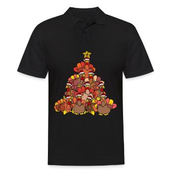 Christmas Chickens Christmas Tree - Men's Polo Shirt - black - Front - Kai (181cm)
