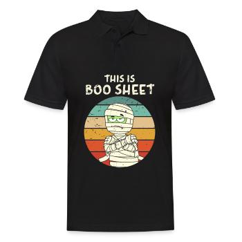 This Is Boo Sheet Mummy Trick Or Treat Halloween - Männer Poloshirt - Schwarz - Vorne - Kai (181cm)