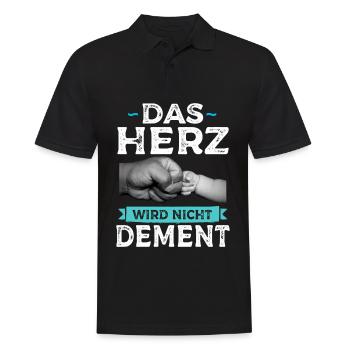 Das Herz Wird Nicht Dement Pflege - Männer Poloshirt - Schwarz - Vorne - Kai (181cm)