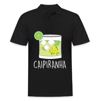 Caipirinha Cocktail Piranha Caipirinha - Männer Poloshirt - Schwarz - Vorne - Kai (181cm)