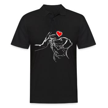 Teckel Love Dogs High Five - Polo Homme - noir - Devant - Kai (181cm)