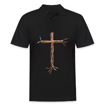 Jesus Cross Cable AUX Audio Cable - Men's Polo Shirt - black - Front - Kai (181cm)