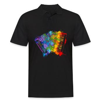 Splash Accordion Musician Accordionist - Männer Poloshirt - Schwarz - Vorne - Kai (181cm)