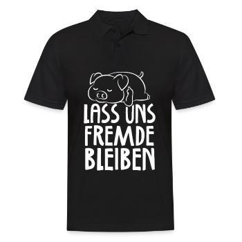 Let's Remain Strangers Black Humor Irony - Men's Polo Shirt - black - Front - Kai (181cm)