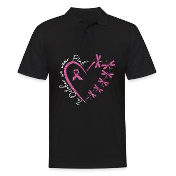 En octobre, nous portons un cancer du sein rose - Polo Homme - noir - Devant - Kai (181cm)