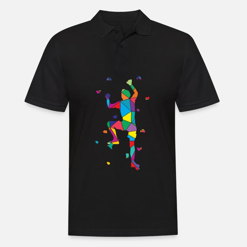 Kletterer Polygon Climbing - Männer Poloshirt - Schwarz