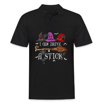 I Can Drive A Stick Halloween Funny Broomstick - Men's Polo Shirt - black - Front - Kai (181cm)