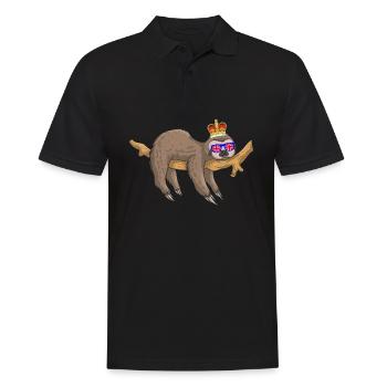 Faultier Queen Elizabeth II Britische Krone - Männer Poloshirt - Schwarz - Vorne - Kai (181cm)