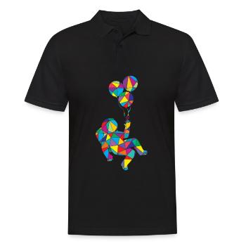 Low Poly Astronom Poly Astronaut - Männer Poloshirt - Schwarz - Vorne - Kai (181cm)