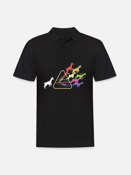 Lama Prism Rainbow Light Física divertida - Polo hombre - negro
