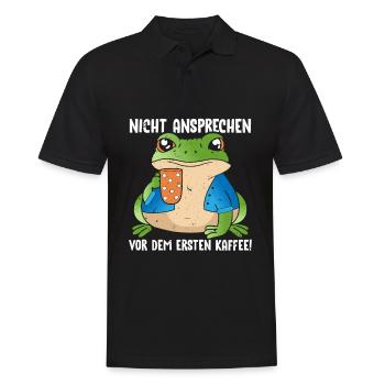 Frosch Nicht Ansprechen Vor Dem Ersten Kaffee - Männer Poloshirt - Schwarz - Vorne - Kai (181cm)