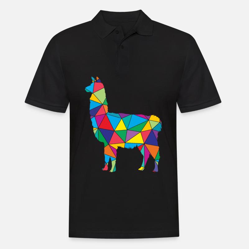 Lama Polygon Low Poly Tier - Men's Polo Shirt - black