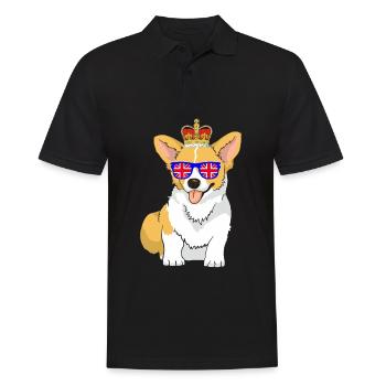 Corgi Hund Queen Elizabeth II Britische Krone - Männer Poloshirt - Schwarz - Vorne - Kai (181cm)