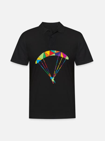 Paragleiter Polygon Gleitschirm - Männer Poloshirt - Schwarz