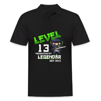 Level 13 Years Birthday Shirt Ninja Gamer - Men's Polo Shirt - black - Front - Kai (181cm)
