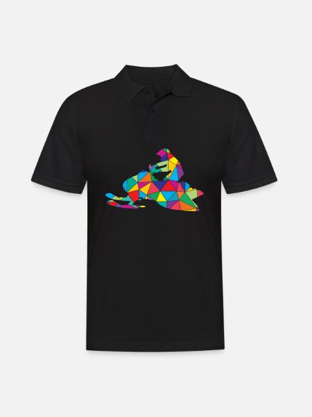 Motoneige Poly Low Poly Skidoo - Polo Homme - noir