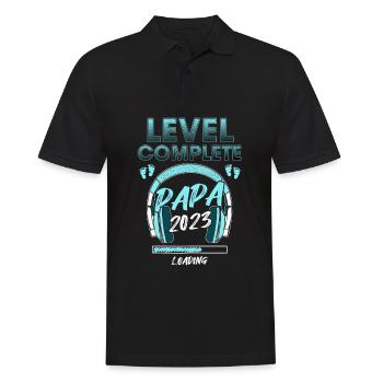 Level Complete PAPA 2023 Loading Expectant Dad - Men's Polo Shirt - black - Front - Kai (181cm)