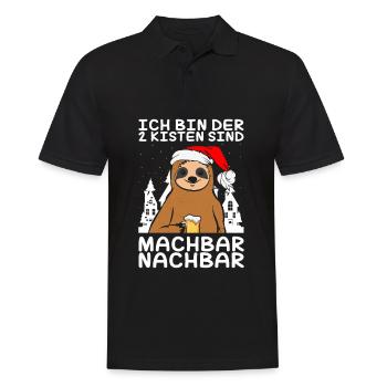 2 Kisten sind machbar Nachbar Faultier Weihnachten - Männer Poloshirt - Schwarz - Vorne - Kai (181cm)
