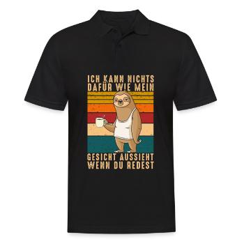 Kann nichts dafür wie mein Gesicht aussieht - Männer Poloshirt - Schwarz - Vorne - Kai (181cm)